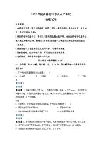 2022年陜西省中考物理真題（A）（含解析）