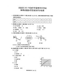 2021年青海省中考物理真题 答案