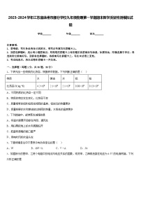 2023-2024学年江苏省徐州市部分学校九年级物理第一学期期末教学质量检测模拟试题含答案
