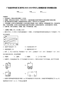 廣東省東莞市虎門匯英學校2023-2024學年九上物理期末復習檢測模擬試題含答案