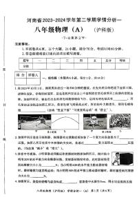 河南省新野县部分学校2023-2024学年八年级下学期3月月考物理试题
