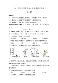 2022年湖南省邵阳市中考真题化学卷及答案（文字版）
