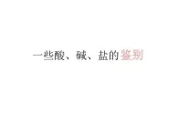 滬教版（上海）初中化學(xué)九年級下冊 6.2 鹽和肥料-- 一些酸、堿、鹽的鑒別 課件PPT