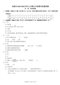 2022-2023学年莆田市仙游县初三一检化学试题及答案