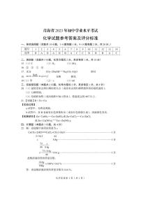 青海省2023年中考化学参考答案及评分标准-A卷