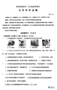 山东省济南市实验初级中学2023-2024学年九年级上学期10月月考化学试题（月考）
