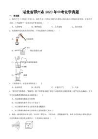 湖北省2023年中考化學(xué)真題七套附參考答案