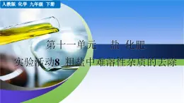 人教版化學2024九年級下冊 第9單元 實驗活動7 粗鹽中難溶性雜質(zhì)的去除 PPT課件