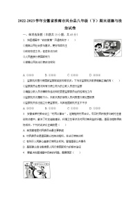 2022-2023学年安徽省淮南市凤台县八年级（下）期末道德与法治试卷（含解析）