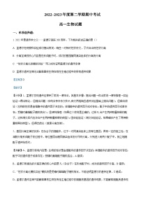 2022-2023学年江苏省泰州中学高一下学期期中考试生物Word版含解析