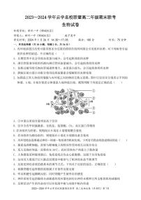 2024湖北省云学名校联盟高二上学期期末考试生物PDF版含答案
