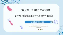 【沪科技版】生物必修一  5.3 细胞衰老和死亡是自然的生理过程（教学课件）