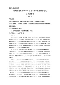 浙江省溫州市2022-2023學(xué)年高三語文上學(xué)期11月第一次適應(yīng)性考試（一模）（Word版附解析）