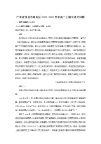 2022-2023学年广东省茂名市电白区高二上学期期中考试语文试题（Word版）