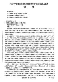 2023届安徽省示范高中皖北协作区第25届高三联考语文试题