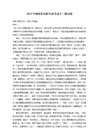 2023年湖南省岳阳市高考语文二模试卷（含答案解析）