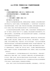 2024杭州高三上学期期中考试（一模）语文试题含解析
