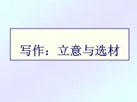 語文版 高中語文必修一《寫作：立意與選材》課件