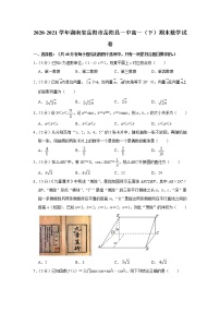 2020-2021学年湖南省岳阳市岳阳县一中高一（下）期末数学试卷