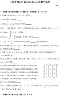 2020届上海市徐汇区高三二模数学试题 PDF版