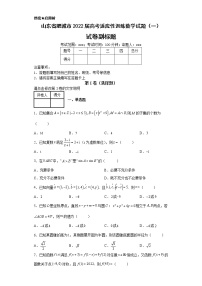 山东省肥城市2022届高考适应性训练数学试题(一
