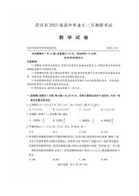 湖北省武汉市2022-2023学年高中毕业生二月调研考试 数学试题及答案
