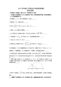 2023届上海市嘉定区高三下学期4月质量调研（二模）数学试卷含答案