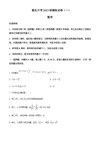 2023届湖南省长沙市雅礼中学高三一模数学试题含答案