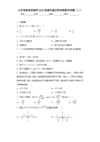 山东省泰安肥城市2023届高考适应性训练数学试题(三)(含解析)