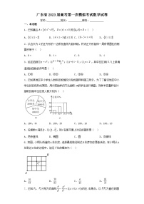 广东省2023届高考第一次模拟考试数学试卷（含解析）