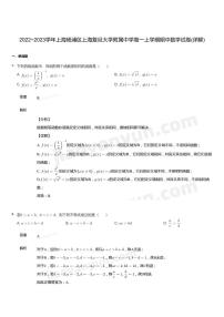 2022~2023學(xué)年上海楊浦區(qū)上海復(fù)旦大學(xué)附屬中學(xué)高一上學(xué)期期中數(shù)學(xué)試卷（詳解）