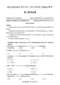 2024武汉部分重点中学高二上学期期中联考数学试卷PDF版含答案