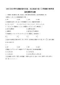 2023-2024學(xué)年安徽省宿州市省、市示范高中高二上學(xué)期期中教學(xué)質(zhì)量檢測數(shù)學(xué)試題（含解析）