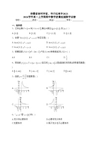安徽省宿州市省、市示范高中2023-2024學(xué)年高一上學(xué)期期中教學(xué)質(zhì)量檢測數(shù)學(xué)試卷(含答案)