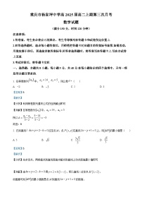 重庆市杨家坪中学2023-2024学年高二上学期第三次月考数学试题（Word版附解析）