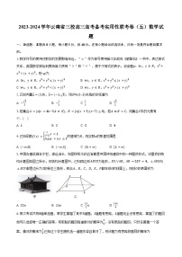2023-2024学年云南省三校高三高考备考实用性联考卷（五）数学试题（含解析）