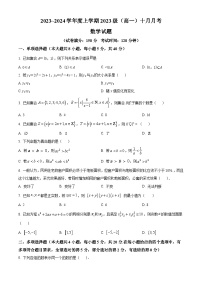 2023-2024学年广西柳州高级中学高一上学期10月月考数学试题
