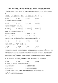 2023-2024学年广东省广州市番禺区高一（上）期末数学试卷（含解析）