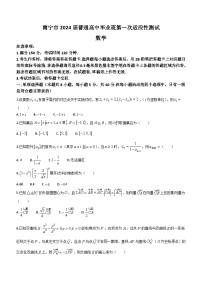 广西南宁市2024届高三3月第一次适应性测试数学试题（含答案）
