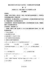 湖北省部分市州2023-2024學(xué)年高一下學(xué)期7月期末教學(xué)質(zhì)量監(jiān)測(cè)數(shù)學(xué)試題