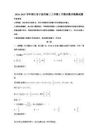 2024-2025学年浙江省宁波市高三上册1月期末数学检测试题(附解析)