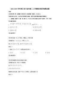 2024-2025学年浙江省宁波市高三上册期末数学检测试题(附解析)