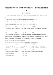 湖北省部分市州2024-2025學(xué)年高二年級(jí)（上）期末質(zhì)量監(jiān)測數(shù)學(xué)試題