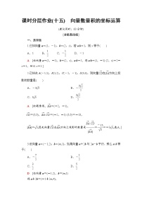 高中数学人教B版 (2019)必修 第三册8.1.3 向量数量积的坐标运算优秀同步达标检测题