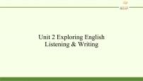 高中外研版 (2019)Unit 2 Exploring English教学演示ppt课件