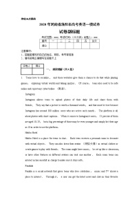 2020年河南省洛阳市高考英语一模试卷（含解析）