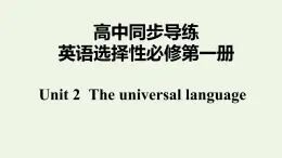 譯林版高中英語選擇性必修第一冊Unit2TheUniversalLanguageS2課件+課后練習