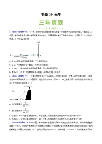 專題09 光學(xué)--近三年（22-24年）高考1年模擬物理真題分類匯編（湖南專用）