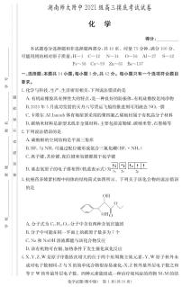 2024湖南师大附中高三摸底考试化学试题PDF版含解析