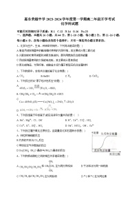 广东省惠东县惠东荣超中学2023-2024学年高二上学期开学考试+化学试题